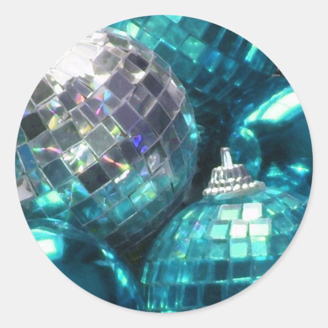 Pegatina redonda de Blue Baubles (Anverso)