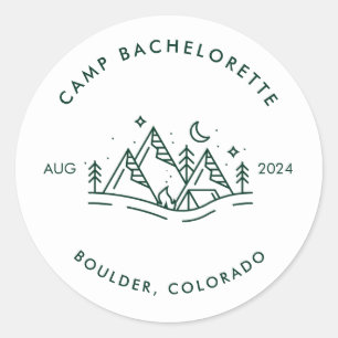 Pegatina redonda de Camp Bachelorette