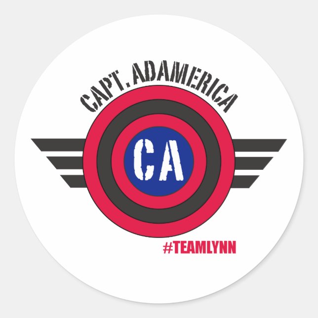 Pegatina Redonda de Capt Adamerica (Anverso)