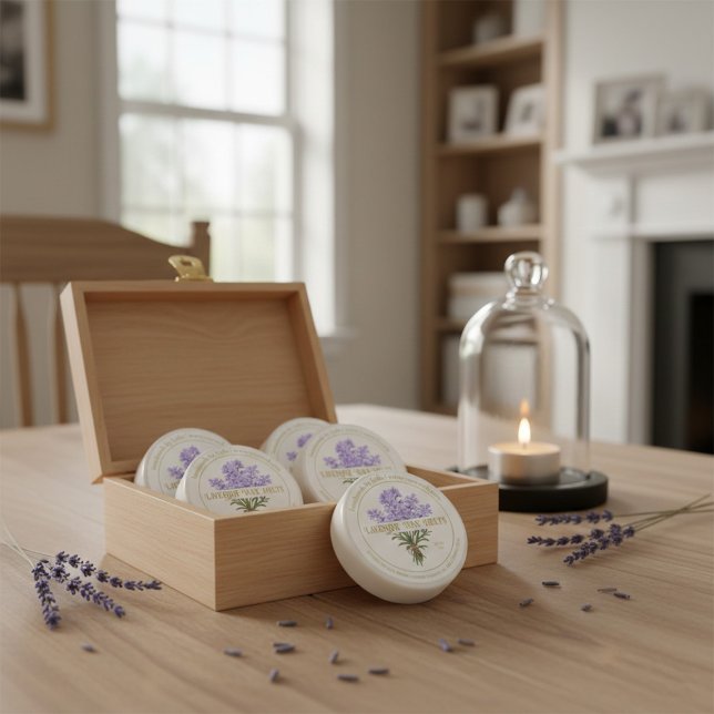 Pegatina Redonda de Cera de Lavanda Hecha a Mano (Subido por el creador)