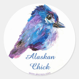 Pegatina redonda de Chick Alaskan