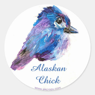 Pegatina redonda de Chick Alaskan