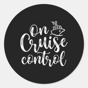 Pegatina Redonda De crucero en vacaciones de verano divertido viaje
