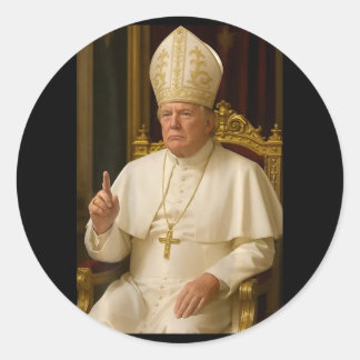 Pegatina Redonda (de espaldas) El gracioso presidente Trump quiere 