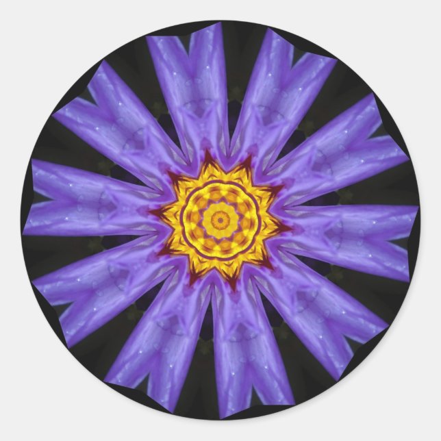 Pegatina Redonda de Flor (Anverso)