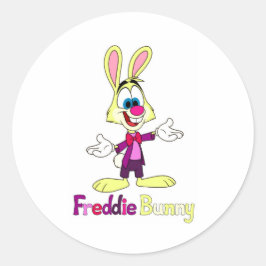 Pegatina redonda de Freddie Bunny
