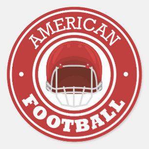 Pegatina redonda de fútbol americano clásico