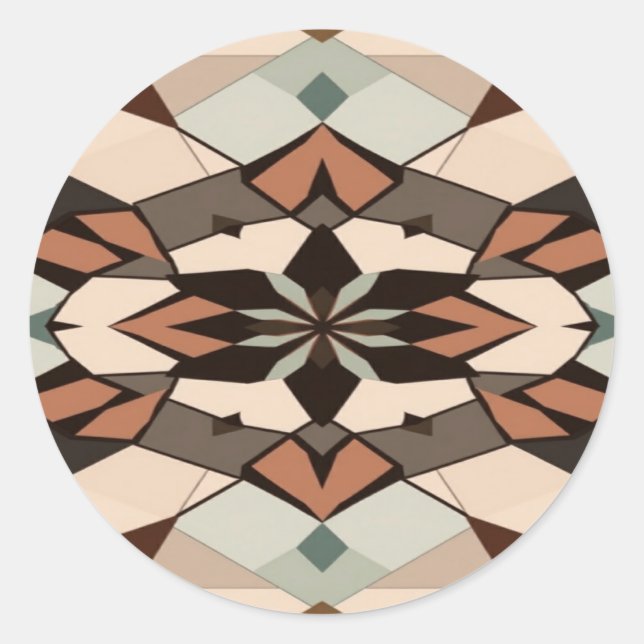 Pegatina redonda de geometría  (Anverso)