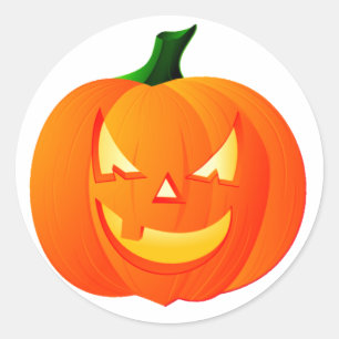PEGATINA REDONDA ~~ DE HALLOWEEN JACK-O-LANTERN