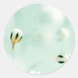 Pegatina redonda de impresión de flor hermosa