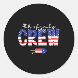 Pegatina Redonda De Julio La Tripulación Coincidiendo Con La Famili