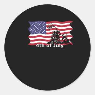 Pegatina Redonda De Julio T Camisetas Iwo Jima