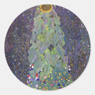 Pegatina Redonda ~ de Klimt que es Sonnenblume
