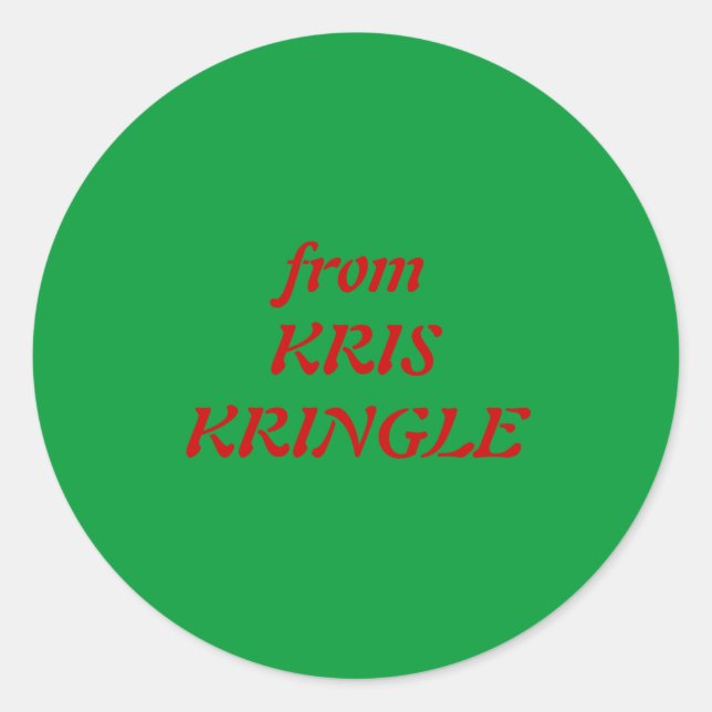 Pegatina Redonda de KRIS KRINGLE (Anverso)