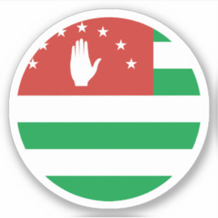 Pegatina redonda de la bandera de Abjasia