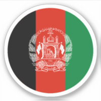 Pegatina redonda de la bandera de Afganistán (anti
