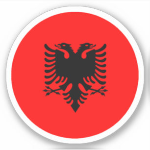 Pegatina redonda de la bandera de Albania