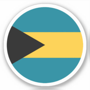Pegatina redonda de la bandera de Bahamas