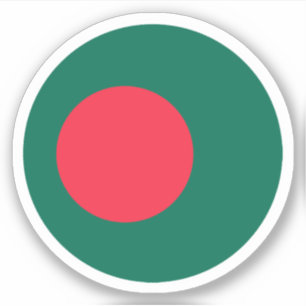 Pegatina Redonda de la Bandera de Bangladesh