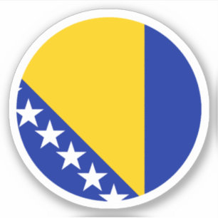 Pegatina Redonda de la Bandera de Bosnia-Herzegovi