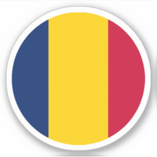 Pegatina redonda de la bandera de Chad