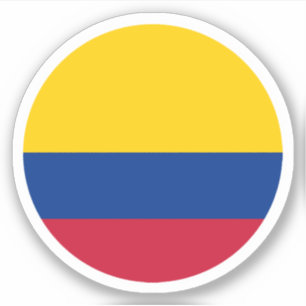 Pegatina redonda de la bandera de Colombia