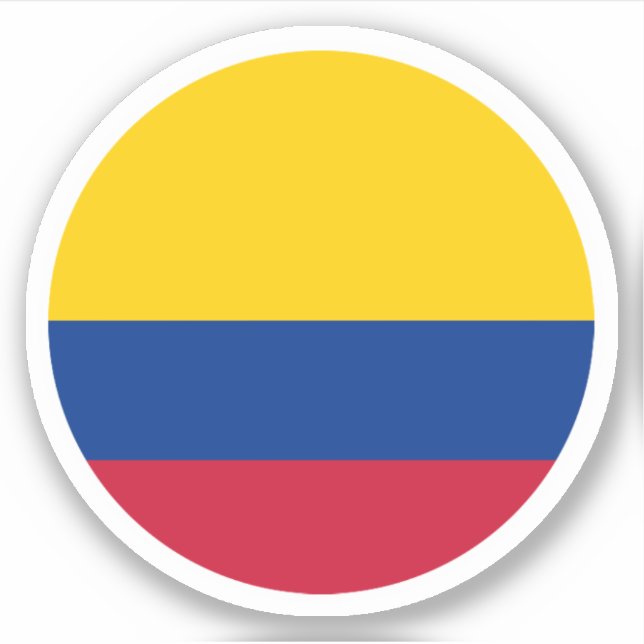 Pegatina redonda de la bandera de Colombia (Anverso)