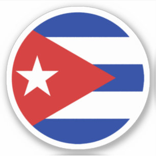 Pegatina redonda de la bandera de Cuba