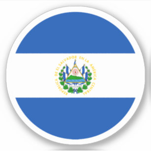 Pegatina redonda de la bandera de El Salvador