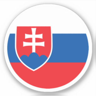 Pegatina redonda de la bandera de Eslovaquia