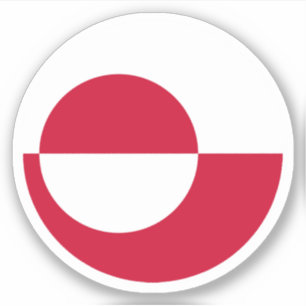 Pegatina redonda de la bandera de Groenlandia