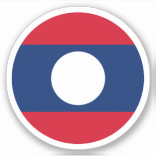 Pegatina redonda de la bandera de Laos