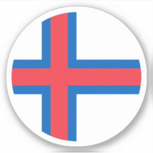 Pegatina redonda de la bandera de las Islas Feroe