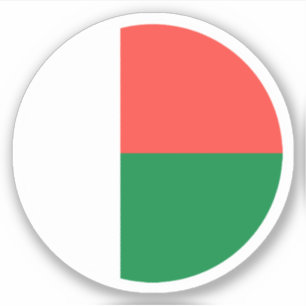 Pegatina redonda de la bandera de Madagascar