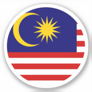 Pegatina redonda de la bandera de Malasia