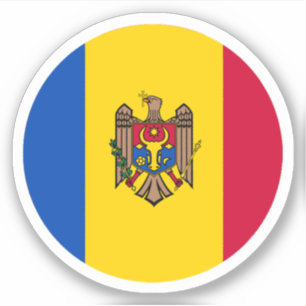 Pegatina redonda de la bandera de Moldavia