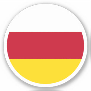 Pegatina redonda de la bandera de Osetia del Sur