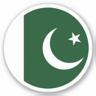 Pegatina Redonda de la Bandera de Pakistán