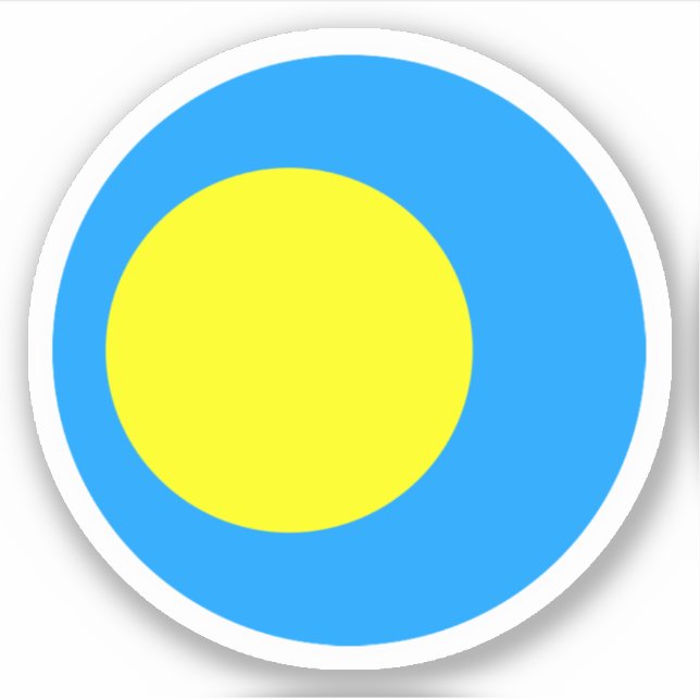 Pegatina redonda de la bandera de Palaos (Anverso)