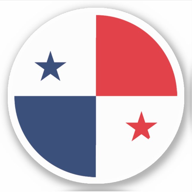 Pegatina redonda de la bandera de Panamá (Anverso)