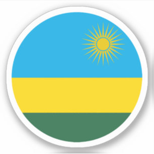 Pegatina Redonda de la Bandera de Ruanda