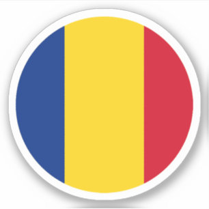 Pegatina redonda de la bandera de Rumania