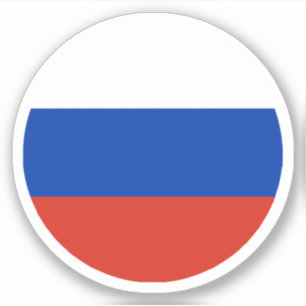 Pegatina redonda de la bandera de Rusia