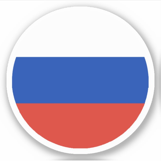 Pegatina redonda de la bandera de Rusia (Anverso)