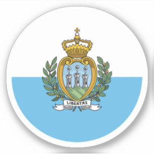 Pegatina redonda de la bandera de San Marino