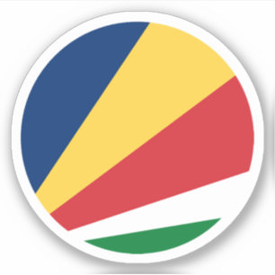 Pegatina redonda de la bandera de Seychelles