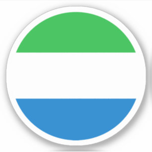 Pegatina redonda de la bandera de Sierra Leona