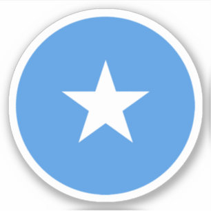 Pegatina redonda de la bandera de Somalia