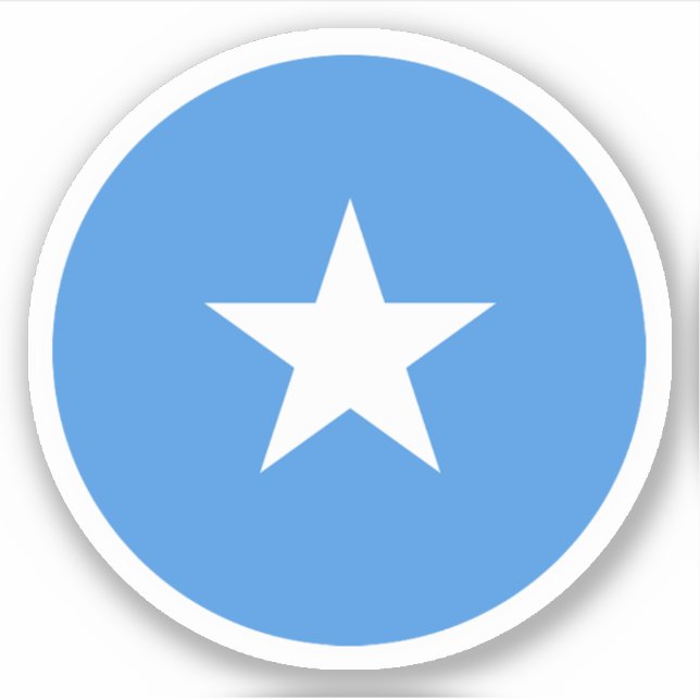 Pegatina redonda de la bandera de Somalia (Anverso)