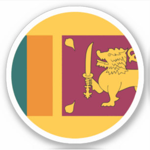 Pegatina redonda de la bandera de Sri Lanka